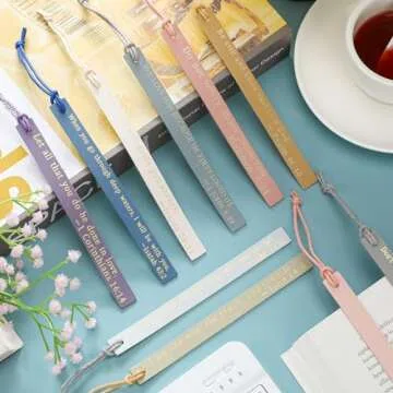 Skyygemm 10 Pcs Christian Bookmarks for Women Leather Bookmarks Handmade Bible Bookmarks Christian Gifts for Women Book Lovers Readers Church Book Club(Pastel)