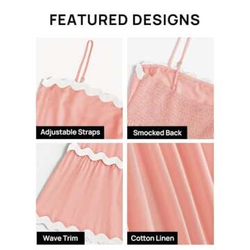 ZESICA Summer Spaghetti Straps Sundress - Coral Pink