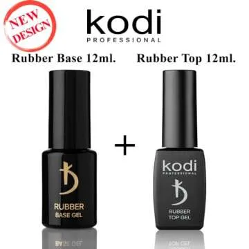 Kodi Professional Perfect 2-in-1 Rubber Base & Top Coat Set, 12ml Each for Long-Lasting Shine and Pr...