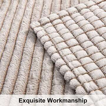 NTBAY Plush Flannel Baby Blanket, Soft and Warm Toddler Blanket with Checkered Texture for Stroller, Crib, Travel, 30x40 Inches, Brown