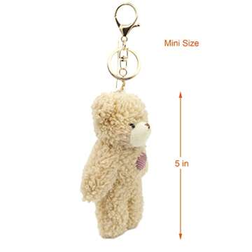 Zitokin Bear Plush Keychain Cute Stuffed Teddy for Girls