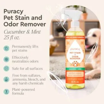 Puracy Pet Stain and Odor Remover - Enzyme Cleaner for Dog Urine and Poop Carpet - Pet Urine Enzyme ...