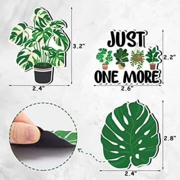 Huray Rayho Plant Fridge Magnets Cute Monstera Leaf House Refrigerator Magnets Decal Just One More Plant Signs Housewarming Gift for Plant Lover Home Kitchen Decor Office Locker Whiteboard Stickers