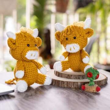Adorable VIOZOFA Highland Cow Gift - Unique Knitted Decor