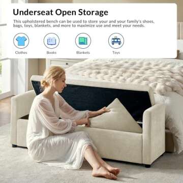 EcoHarbor Modern Storage Ottoman Bench - Stylish & Functional