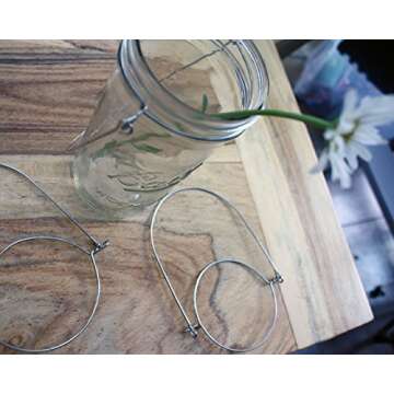Stainless Steel Wire Handles for Mason, Ball, Canning Jars (6 Pack, Wide Mouth)