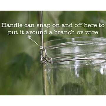 Stainless Steel Wire Handles for Mason, Ball, Canning Jars (6 Pack, Wide Mouth)