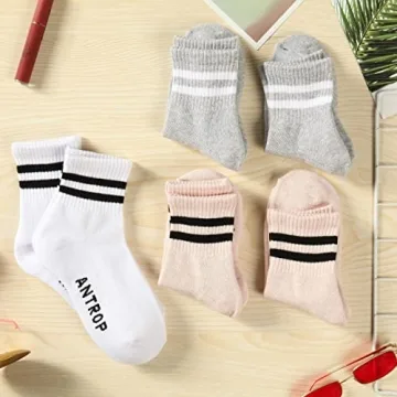Antrop Women's Quarter Crew Athletic Cotton Socks 6 Pairs