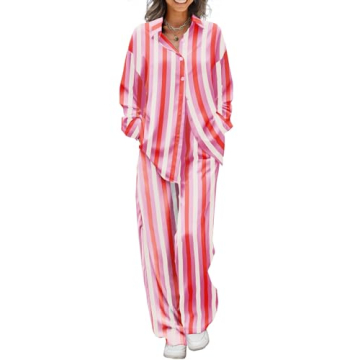 Ekouaer Women’s Silk Satin Pajama Set - Luxurious Sleepwear for Stylish Comfort