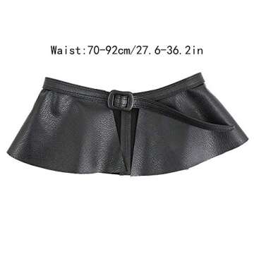 Sun Kea Women's Adjustable Faux Leather Peplum Cinch Belt Wide Waistband Skirt Belt Mother's Day Gift