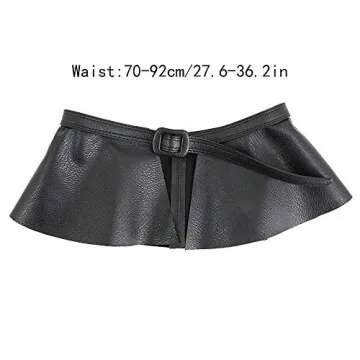 Sun Kea Women's Adjustable Faux Leather Peplum Cinch Belt Wide Waistband Skirt Belt Mother's Day Gift