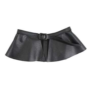 Sun Kea Women's Adjustable Faux Leather Peplum Cinch Belt Wide Waistband Skirt Belt Mother's Day Gift