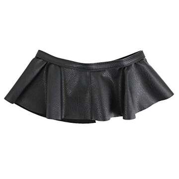 Sun Kea Women's Adjustable Faux Leather Peplum Cinch Belt Wide Waistband Skirt Belt Mother's Day Gift