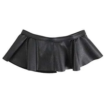 Sun Kea Women's Adjustable Faux Leather Peplum Cinch Belt Wide Waistband Skirt Belt Mother's Day Gift