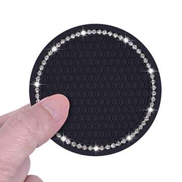 Bling Car Coasters - Stylish PVC Car Cup Holder Inserts
