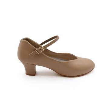 Capezio womens Jr. Footlight Character dance shoes, Caramel, 8 US