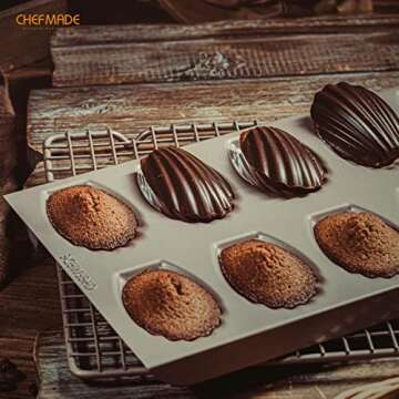 CHEFMADE 12-Cavity Non-Stick Madeleine Cake Pan