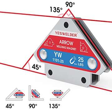 YESWELDER 25 LB Welding Magnet-4 Pieces of Magnetic Welding Holder 25 LBS Holding Power Welding Accessories