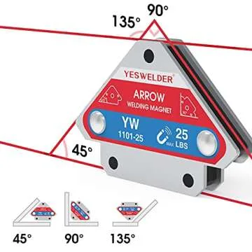 YESWELDER 25 LB Welding Magnet-4 Pieces of Magnetic Welding Holder 25 LBS Holding Power Welding Accessories