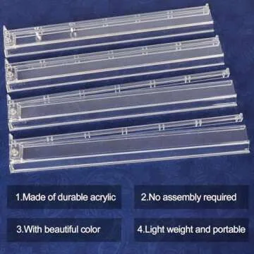 GUSTARIA Mahjong All-in-One Tile Rack & Pusher with Bag, Clear Acrylic Mahjong Rack and Pusher Combo, Modern American Majiang Tile Racks, Set of 4, White
