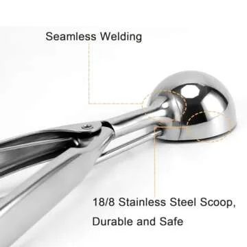 Small Cookie Scoop, 1 tablespoon/ 15 ml, 1 13/32 inches / 36 mm Ball, 18/8 Stainless Steel, Secondary Polishing