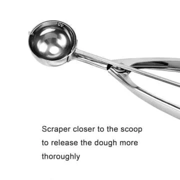 Small Cookie Scoop, 1 tablespoon/ 15 ml, 1 13/32 inches / 36 mm Ball, 18/8 Stainless Steel, Secondary Polishing