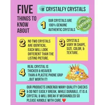 Grips by CRYSTALFY Clear Quartz Druzy Raw with Openings Crystal Phone Grip Holder & Expanding Kickstand - Natural Gemstone Swappable Top Accessory for iPhone, iPad, Kindle & Mobile Devices