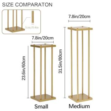 Vincidern 4PCs Gold Flower Stand Centerpieces for Wedding Table Decorations, Metal Flower Stand Metal for Wedding Road Centerpieces, Events, Party Display Stand(31.5in Tall)