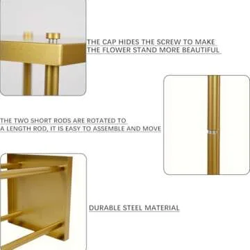 Vincidern 4PCs Gold Flower Stand Centerpieces for Wedding Table Decorations, Metal Flower Stand Metal for Wedding Road Centerpieces, Events, Party Display Stand(31.5in Tall)