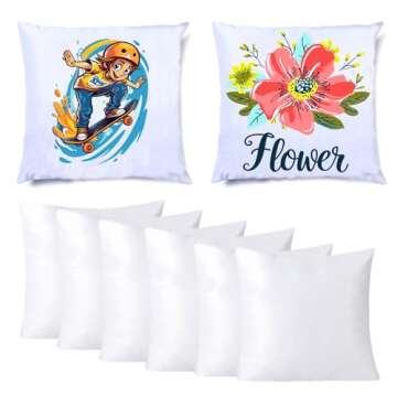 CALCA 10Pcs Plain White Sublimation Blank Pillow Case Covers Decorative Pillowcase Cushion Cover wit...