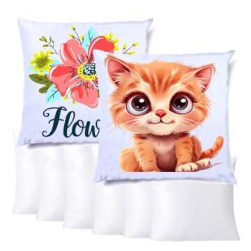 CALCA 10Pcs Plain White Sublimation Blank Pillow Case Covers Decorative Pillowcase Cushion Cover with Concealed Zippers for Heat Press and DTF Printing