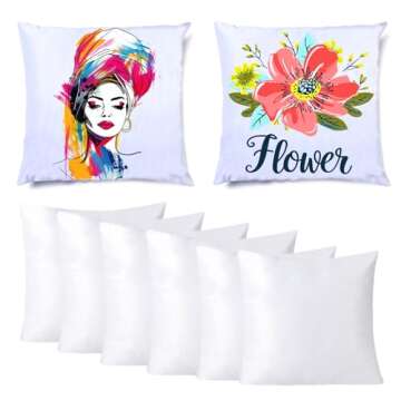 CALCA 10Pcs Plain White Sublimation Blank Pillow Case Covers Decorative Pillowcase Cushion Cover with Concealed Zippers for Heat Press and DTF Printing