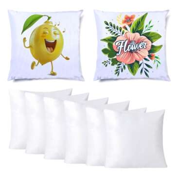CALCA 10Pcs Plain White Sublimation Blank Pillow Case Covers Decorative Pillowcase Cushion Cover with Concealed Zippers for Heat Press and DTF Printing
