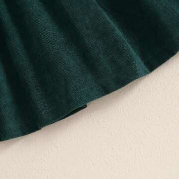 Toddler Girl Fall Winter Clothes Corduroy Ruffle Long Sleeve Vintage Princess Dress 1T 2T 3T 4T 5T Little Girl Outfit (Green, 2-3 Years)