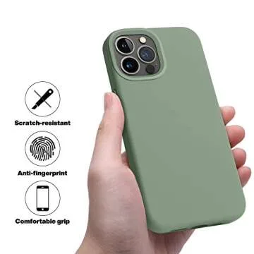 OTOFLY Designed for iPhone 13 Pro Case,[Silky and Soft Touch Series] Premium Soft Liquid Silicone Rubber Full-Body Protective Bumper Case for iPhone 13 Pro 6.1 inch,Calke Green