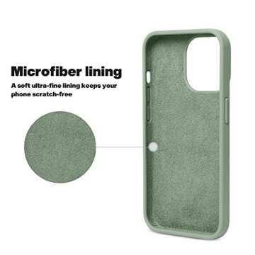 OTOFLY Designed for iPhone 13 Pro Case,[Silky and Soft Touch Series] Premium Soft Liquid Silicone Rubber Full-Body Protective Bumper Case for iPhone 13 Pro 6.1 inch,Calke Green