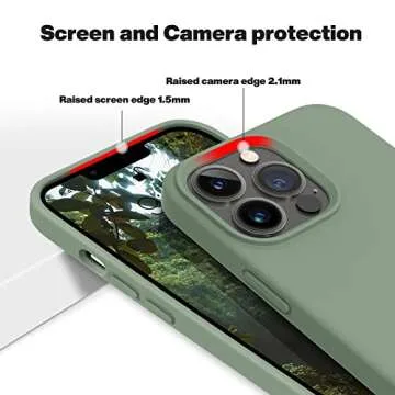 OTOFLY Designed for iPhone 13 Pro Case,[Silky and Soft Touch Series] Premium Soft Liquid Silicone Rubber Full-Body Protective Bumper Case for iPhone 13 Pro 6.1 inch,Calke Green