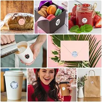 Thank You Small Stickers Rolls, 2500Pcs 1 Inch Thank You for Supporting My Small Business Envelope Seals, 5 Rolls 12 Patterns for Wedding, Birthday, Party Gift Wrap Bag