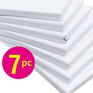 PHOENIX Stretched Canvas for Painting 11x14 Inch/7 Value Pack, 8 Oz Triple Primed 5/8 Inch Profile 1...