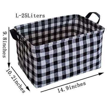 KUNRO Rectangle Toy Bin Waterproof storage organizer for Nursery Hamper Home decor Closet Kids Bedro...