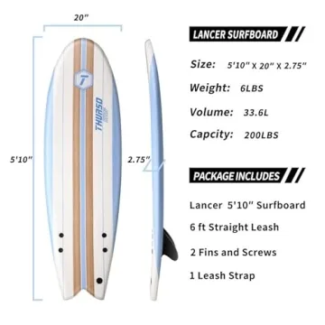 Thurso Surf Soft Top Foam Surfboard for Beginners and Family