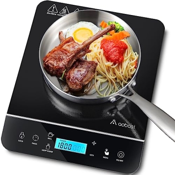 AAOBOSI 1800W Portable Induction Cooktop with LCD Touch & Safety Lock