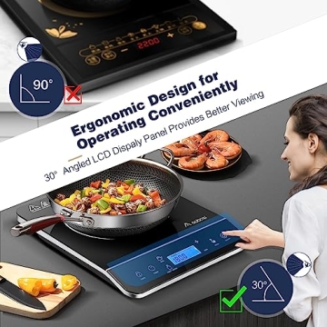 AAOBOSI 1800W Portable Induction Cooktop LCD Touch Safety Lock