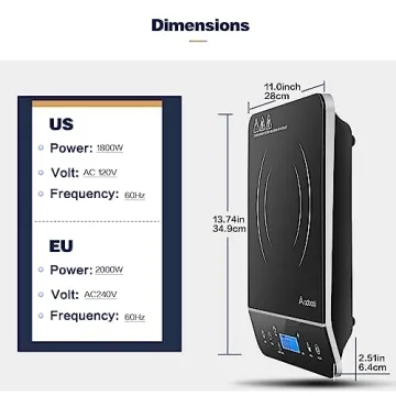 AAOBOSI 1800W Portable Induction Cooktop LCD Touch Safety Lock