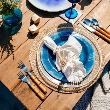 Bamboo Plastic 20 Piece Flatware Set