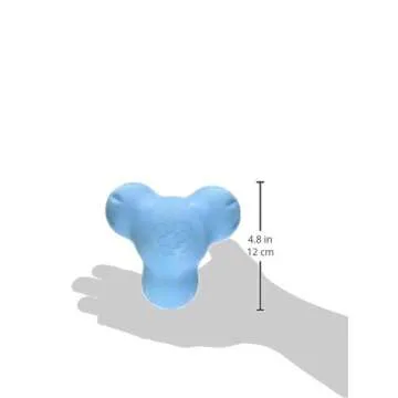 West Paw Zogoflex Tux Treat Dispensing Dog Chew Toy – Interactive Chewing Toy for Dogs – Dog Enrichment Toy – Dog Games for Aggressive Chewers, Fetch, Catch – Holds Kibble, Treats, Large 5", Aqua Blue