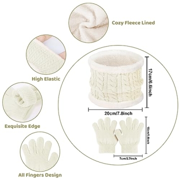 Kids Winter Beanie Scarf Gloves Set for Toddlers