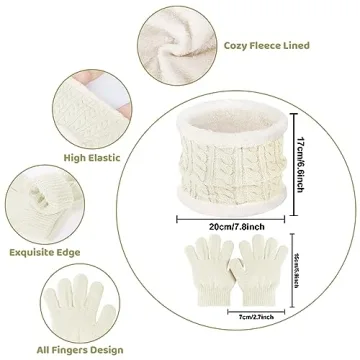 Kids Winter Beanie Scarf Gloves Set for Toddlers