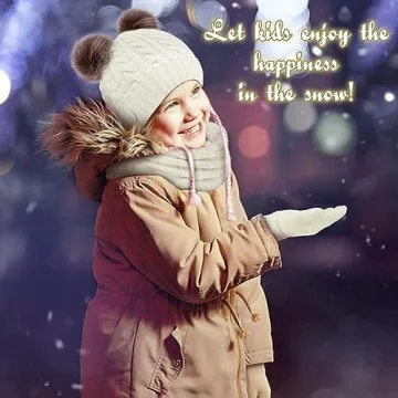 Kids Winter Beanie Scarf Gloves Set for Toddlers