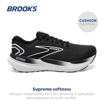 Brooks Women’s Glycerin 21 Neutral Running Shoe - Black/Grey/White - 8 Medium